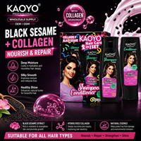 Shampoo au collagène de sésame noir, ensemble de soins capillaires, toucher doux et lisse, salon de beauté pour la vente en gros et l'exportation