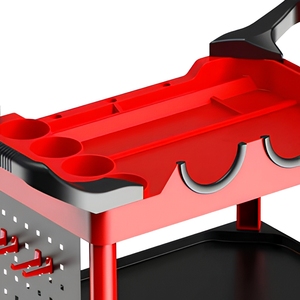 3 Tier <b>Plastic</b> Utility Cart Rolling Tool Trolley PP Storage Rack with Side <b>Pocket</b> for Workshop Cleaning - Product Image 4