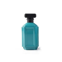 Flacon de parfum en verre vert de 100 ml avec pulvérisateur, conteneur rectangulaire vide avec bouchon, échantillon gratuit, logo personnalisé disponible, emballage disponible