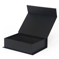 Caixas de Presente Personalizadas em Papelão com Tampa Flip Top, Caixa de Presente Magnética Preta de Alta Qualidade