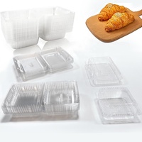 Wegwerp clamshell transparante rechthoekige plastic doos voor cake, sandwich, sushi verpakking, aanpasbaar met logo/grafisch ontwerp