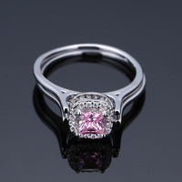 2025 nouvelle mode Double face tour carré zircone bague de fiançailles pierre laiton cuivre bijoux Zircons