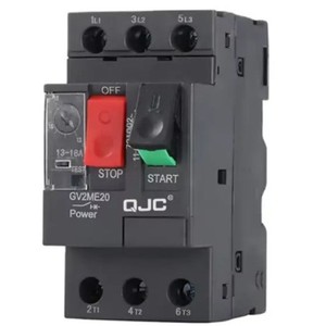 Interruptor de Protección de Motor QJC GV2ME20, 3 Polos, 13-16A, Montaje en Riel DIN, Uso Industrial - Product Image 1