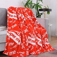 Plaid en molleton de microfibre épais tricoté imprimé sans AZO, ultra doux 280 GSM, toutes saisons, couleur personnalisée