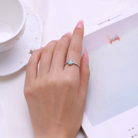 Bague Bohème en Argent Massif 925 avec Opale Ovale et Filigrane, Cabochon Orné, Bague Empilable