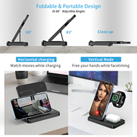 Station de charge sans fil rapide et flexible, support de chargeur de téléphone magnétique, pliable, portable, 15W QC2.0 Type-C pour 3 1 ABS
