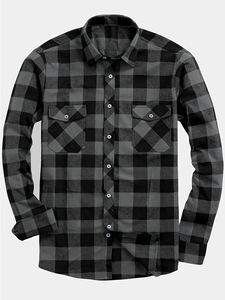<span class=keywords><strong>Camicia</strong></span> Casual da Uomo in Flanella a Quadri con Logo Personalizzato, Maniche Lunghe, <span class=keywords><strong>Rossa</strong></span> e Nera, in Cotone, con Bottoni, per Uomo, Vendita all'Ingrosso OEM - Product Image 5