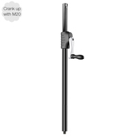 Support de haut-parleur robuste à manivelle manuelle Yinyu SSA038-M20, capacité de charge de 70 kg, réglage de la hauteur de 0,8 à 1,4 m