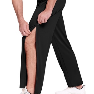 Pantalon de survêtement décontracté pour homme, taille mi-haute, coupe ample, avec poches, design détachable, fermetures éclair latérales et boutons-pression, idéal après une intervention chirurgicale - Product Image 4