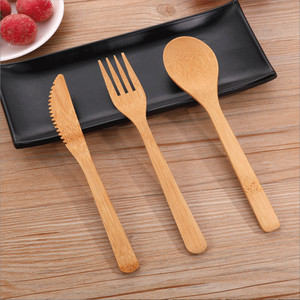 Tre tự nhiên Bộ đồ ăn dao nĩa và muỗng thiết lập dao kéo - Product Image 2