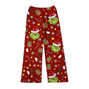 2025 para <span class=keywords><strong>Amazon</strong></span>, pantalones de pijama informales de invierno para mujer, tema navideño, estampado de vacaciones, combina con todo, recto, cintura elástica larga con capucha - Product Image 2