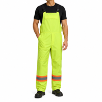 Salopette imperméable haute visibilité réfléchissante avec logo personnalisé sur poitrine, dos, côtés et cuisses pour le personnel de construction routière et de circulation