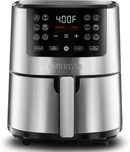 Gourmia 4-Qt Digital Air Fryer With Guided Cooking Easy Clean Stainless Steel