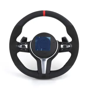 Alcantara Leather Red Top Strip M Sport Lenkrad Volante Steering Wheel for BMW 5 Series F10 F30 X5 E70 F15 F80 E90 E92 F20 F31