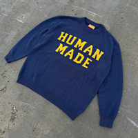 Pull en coton épais de luxe pour homme, col rond brossé, motif jacquard à lettres, tricot d'hiver, logo personnalisé, tricoté sur mesure