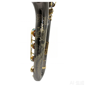Saxofón barítono en Mi bemol, cuerpo niquelado negro, llaves lacadas en oro, latón, para interpretación profesional, marca Eastern Music. - Product Image 6