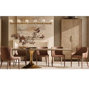 Aero Rectangular Dining <b>Table</b> RH Style Solid Wood Dining <b>Table</b> - Modern Indoor Furniture for Kitchen & Living Room - Product Image 1
