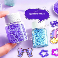 VANCY ARTS Kit de perles Perler DIY 24 couleurs avec boîte de rangement en acrylique, kit d'outils standard, ensemble de perles à fusionner pour les loisirs créatifs des enfants