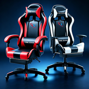 Silla de Juego de Cuero PU de Bajo Costo, Estilo Racing, Giratoria 360°, Reposabrazos Ajustables, Silla de Computadora, Venta al Por Mayor - Product Image 1