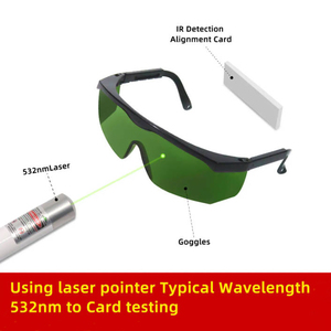 แว่นตานิรภัยเลเซอร์ UV/สีน้ำเงิน/สีเขียว 532 นาโนเมตร สำหรับใช้ในอุตสาหกรรมและการแพทย์ - Product Image 6