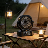 Ventilateur portable multifonctionnel de 8 pouces avec lumière nocturne rechargeable pour la maison, le bureau, la chambre à coucher, la climatisation intérieure