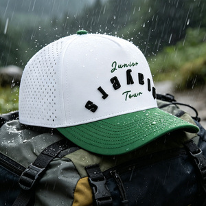 HS41 Cappellino da Baseball di Alta Gamma a 5 Pannelli Bicolore Impermeabile OEM Personalizzato con Ricamo 3D Perforazione Laser Unisex per Tutte le Stagioni - Product Image 1