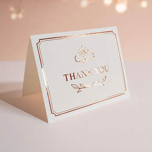 Carte de Vœux Pliable Décorative de Noël en Feuille d'Or Faite Main, Personnalisée, Estampage à Chaud, pour Remerciements, Anniversaires, Diplômes et Fêtes - Product Image 1