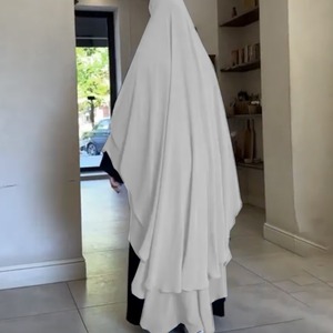 Crêpe Jazz de Haute Qualité, Vêtements Islamiques en Gros pour l'Aïd et le Ramadan, <span class=keywords><strong>Hijab</strong></span> Long de Prière pour Femmes Musulmanes, Khimar à Nouer à l'Arrière - Product Image 2