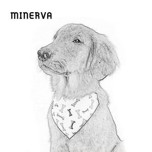 <span class=keywords><strong>Minerva</strong></span> diseñador patrón personalizado estampado ajustable grado infantil tela <span class=keywords><strong>de</strong></span> bambú piel amigable planta tinte mascota gato perro Bandana - Product Image 1