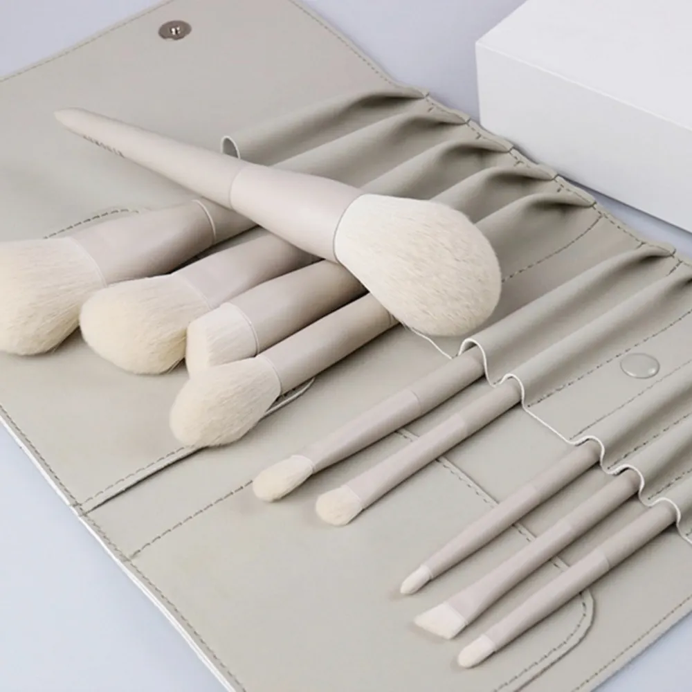 10 pcs White Luxury Makeup Brush Set Kit Light Grey Wood Handle Private Label foundation Cosmetic makeup brushes