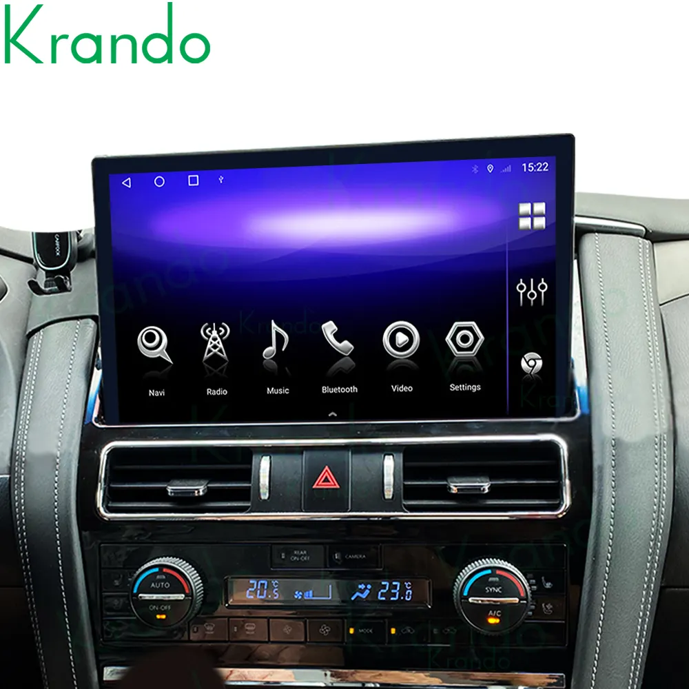 Krando Android 12.0 12.3 Inch Navigatie Android Auto Dvd-Videospeler Voor Nissan Patrol Y62 Armada Infiniti Qx80 2010-2020