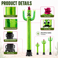 Figurine gonflable personnalisée en forme de cactus, équipée d'un souffleur portable, idéale pour les restaurants, les magasins et la publicité extérieure