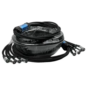 OEM Factory 1 2 4 6 8 canales SF/UTP RJ45 Cat6 Cable de serpiente de audio táctico blindado resistente con tambor de Cable para pantalla de visualización