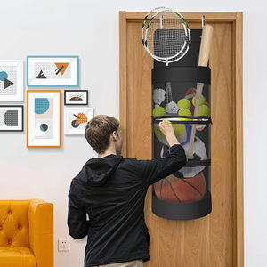 ถุงเก็บของแบบแขวนสำหรับใส่ลูกบอล ผ้าอ็อกซ์ฟอร์ด ออแกไนเซอร์สำหรับประตู ที่เก็บอุปกรณ์กีฬา สีดำ MZSNSQ-200 - Product Image 2