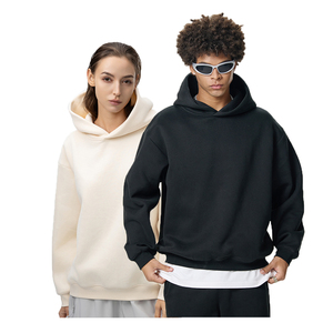 เสื้อฮู้ดดี้ผู้ชายทรงโอเวอร์ไซส์ ผ้าฟลีซบุขนหนา 500gsm ผ้าฝ้าย 100% พิมพ์ลายปัก สไตล์สตรีทแวร์ ใส่สบายสำหรับฤดูหนาว ทรงบ็อกซี่  ปรับแต่งได้ - Product Image 1