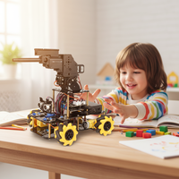 Kit de voiture robot ACEBOTT Stem Water Polo Gun pour adultes et enfants, DIY, programmation Python, ESP32, 4 roues motrices, jouets éducatifs personnalisés pour Arduino