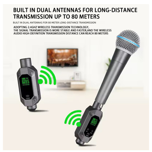 U2 PA System <strong>Wireless</strong> XLR Plastic Microphone Transmitter Receiver - Product Image 4