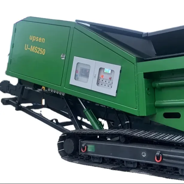 upsen mobile waste shredder price metal and wood tire waste recycling machine