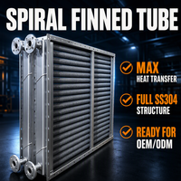 Tube d'aileron en spirale de refroidisseur d'air de radiateur de refroidissement d'huile/eau compact de rendement élevé pour des systèmes d'alimentation de machines