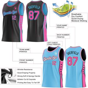 Conjunto de camiseta y pantalones cortos de baloncesto reversibles personalizados, uniformes de equipo unisex que absorben la humedad para hombres, mujeres y jóvenes - Product Image 4