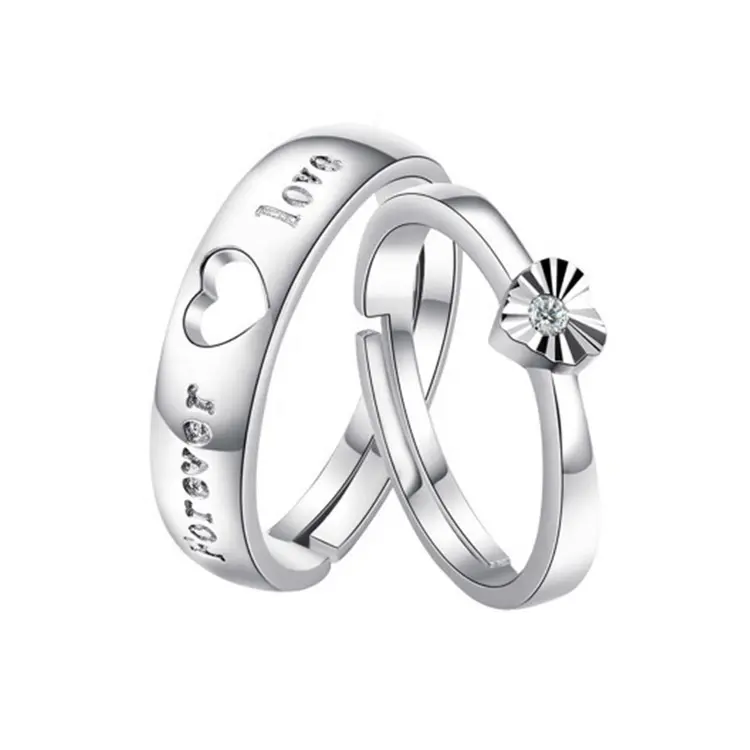 PUSHI fashion wedding wing finger jewelry wome fancy adjustable promise matching wedding rings couple set