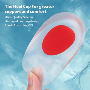 Le coussin de talon en gel de <span class=keywords><strong>silicone</strong></span> soulève la taille du talon de la semelle intérieure du talon plantaire pour la fasciite plantaire - Product Image 3
