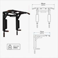 Barre de traction murale robuste multi-positions pour tractions et dips, barre horizontale murale pour exercices de force commerciaux