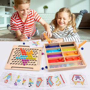 Juguete Montessori de madera, juego de clasificación de colores, patrón a juego, ayuda a los niños, ejercicio práctico, Clip de cuentas, juguete - Product Image 2