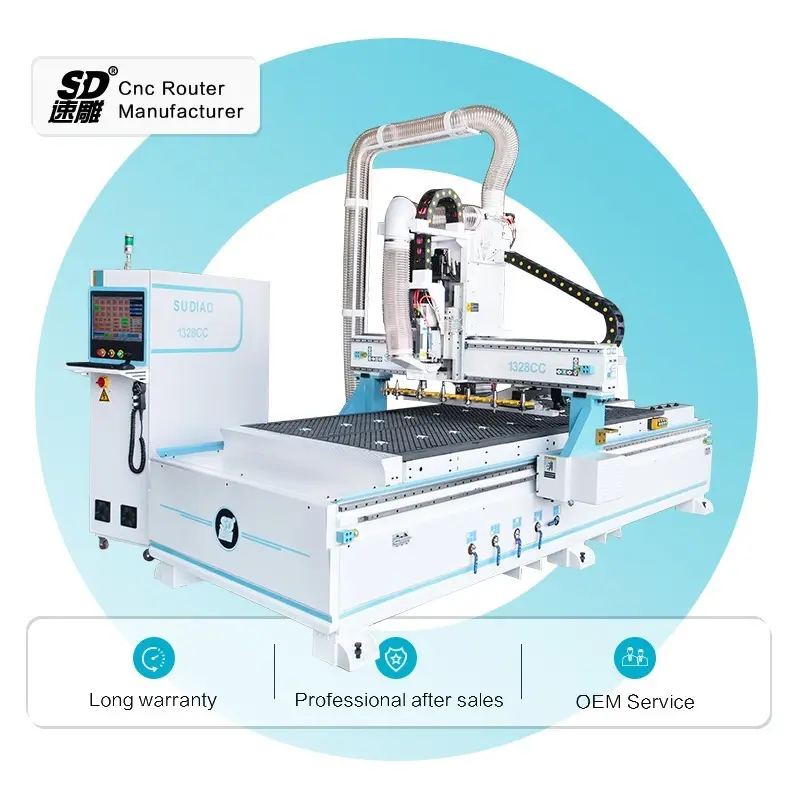 4x8 5x10 Automatic Tool Changer linear Spindle Atc vacuum table cnc wood cutting machines for Wooden Door MDF Plywood