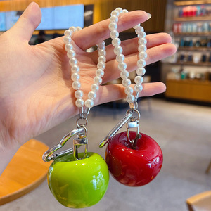 Porte-clés créatif en résine 3D en forme de pomme, breloque de sac en forme de fruit, pendentif pour clés de voiture, mini cadeau promotionnel - Product Image 3
