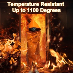 Manta Ignífuga Naranja con Tiras Reflectantes, Capa de Escape Resistente al Calor de Fibra de Vidrio, 1.2m X 1.2m - Product Image 3