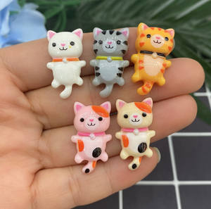 CHENXI Kawaii Cat Cabochon de Resina Plástica Ecológica con Reverso Plano, Adornos para Teléfono, Horquillas, Llaveros, Decoración, 5 Colores, Accesorio para Manualidades DIY - Product Image 2