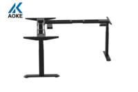 Bureau de bureau exécutif poste de travail moderne en forme de L avec bois de haute qualité 3 jambes métal fer Modem meubles de bureau 1 pièces