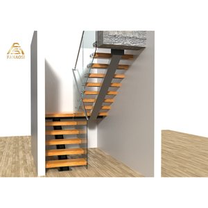 <span class=keywords><strong>Escalier</strong></span> droit intérieur <span class=keywords><strong>sur</strong></span> <span class=keywords><strong>mesure</strong></span> avec marches en bois massif pour projet résidentiel de villa - Product Image 6